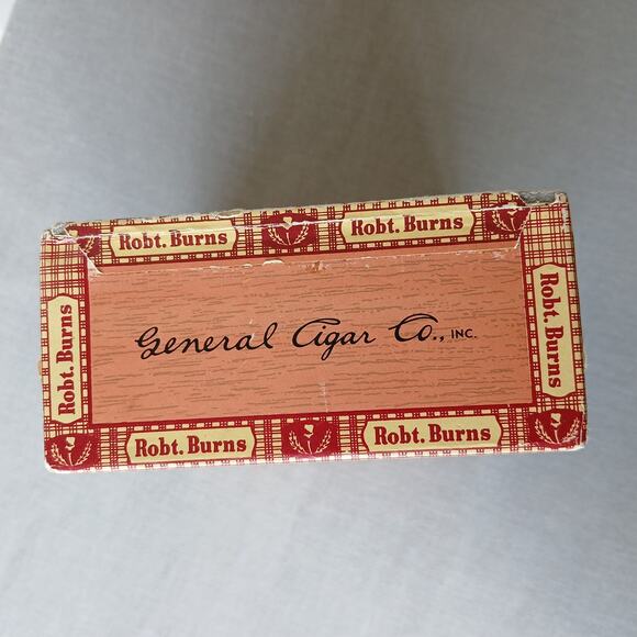 Robt. Burns vintage empty cigar box 5 cent Cigarillos General Cigar Co 5"x4"x2" - Picture 5 of 10